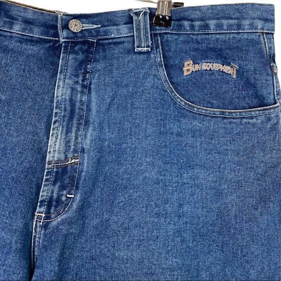 Vintage 1990s BUM Equipment Embroidered Logo Patch Spell-out Mens W38 Shorts - Picture 4 of 16